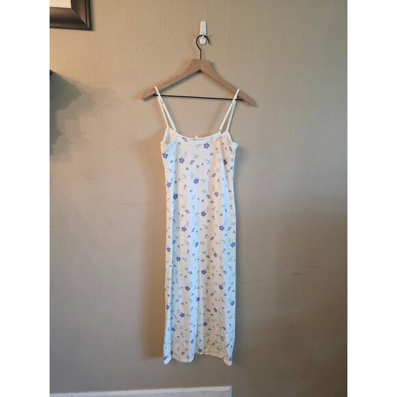 LE LIS Women's Floral Knit Spaghetti Strap Midi Dress SZ Small Feminine - Picture 2 of 7
